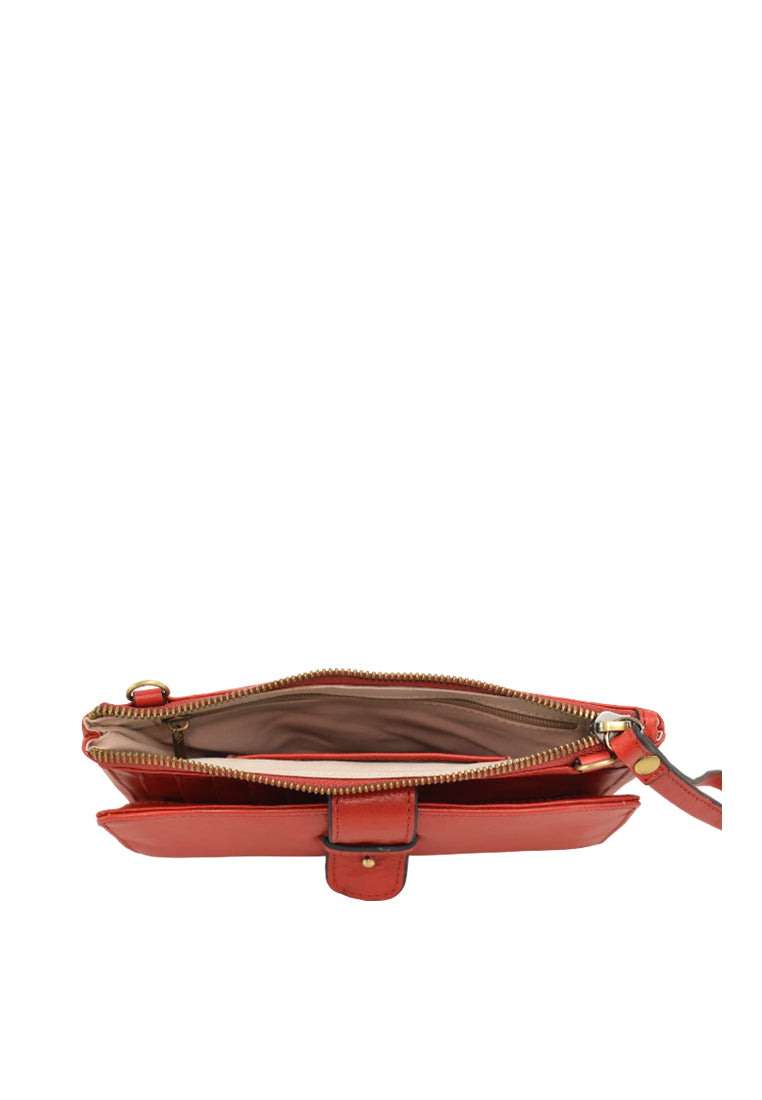 Angelyn with Shoulder Strap, Red Nappa