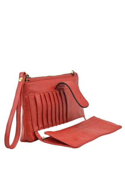 Angelyn with Shoulder Strap, Red Nappa