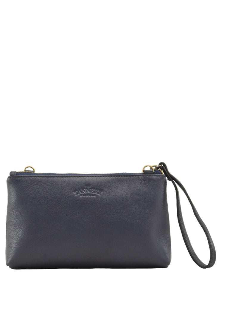 The Angelyn with Shoulder Strap, Blue Nappa