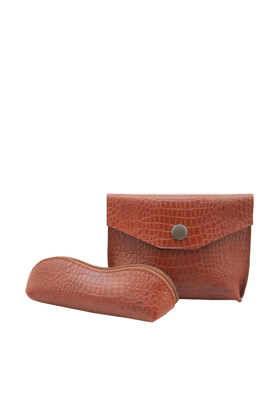 Ethan & Nica Gift Set, Tan Croc